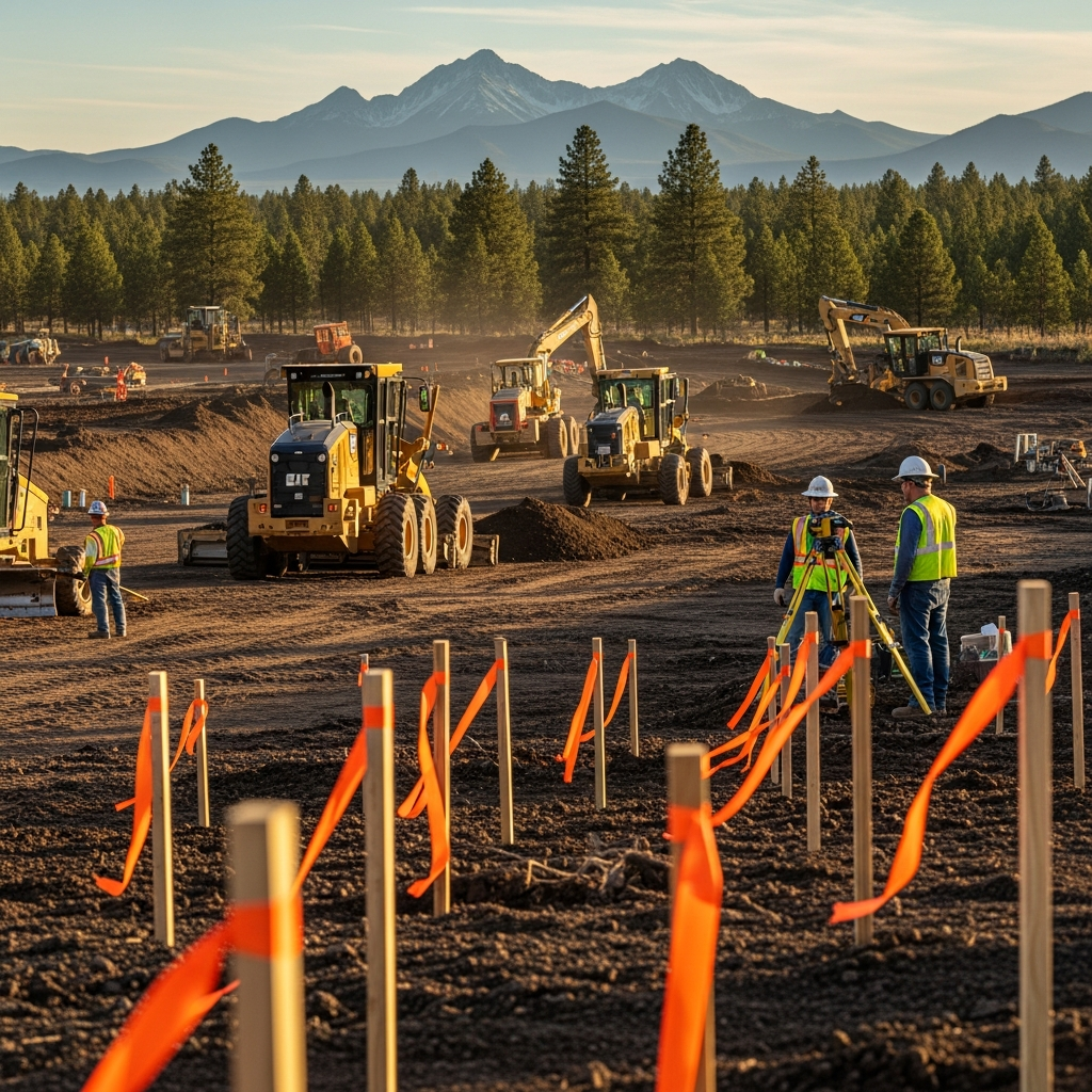 Construction surveying in Central Oregon